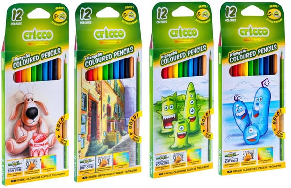 CRICO TRIANGULÄRA BLYERTSPINNAR 12 FÄRGER 5869 A"6