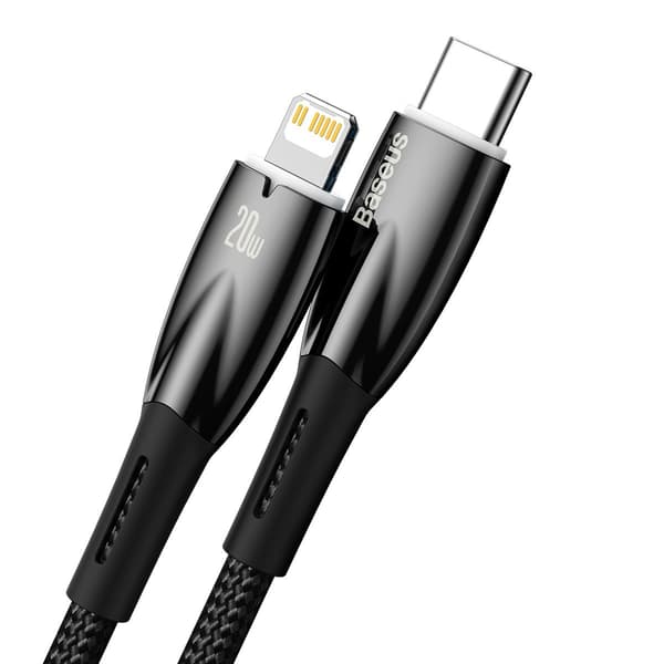 iPhone USB-C - Lightning 480Mb/s PD 20W Pikalatauskaapeli 2m Musta