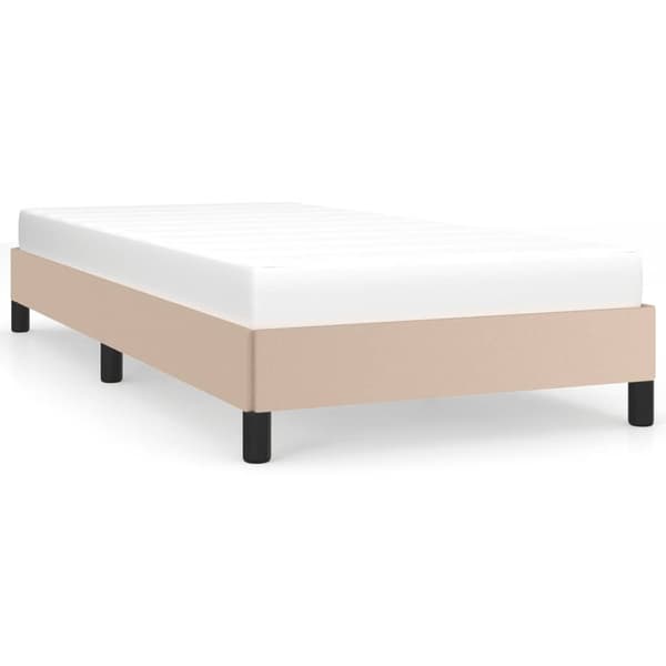 vidaXL Sängram Cappuccino 90x200 cm konstläder