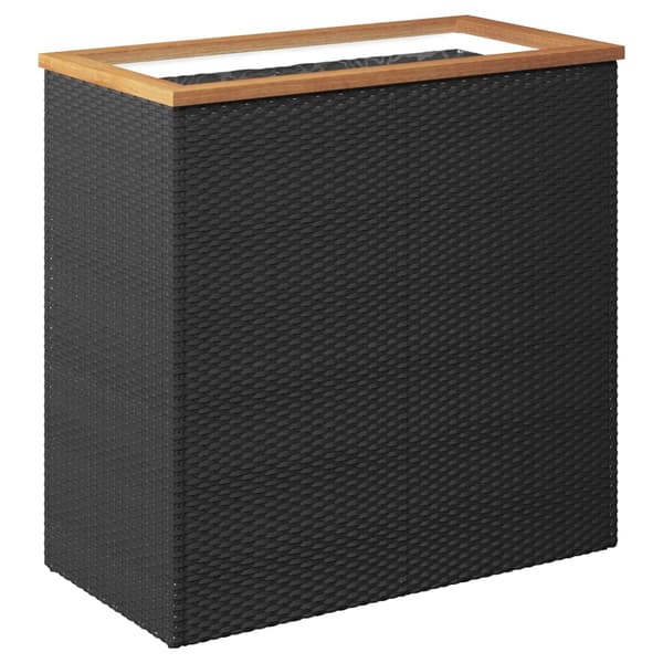 vidaXL plantekasse, sort, 80x40x80 cm, polyrattan