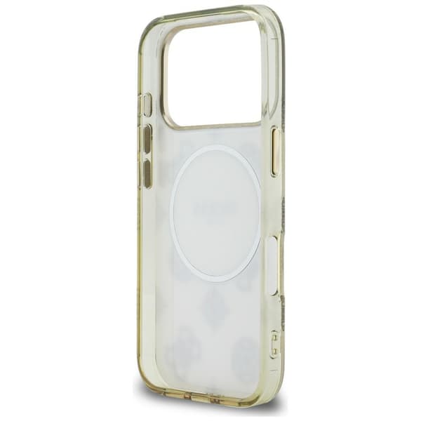 Guess IML Peony Dot MagSafe-etui til iPhone 17 Pro i beige