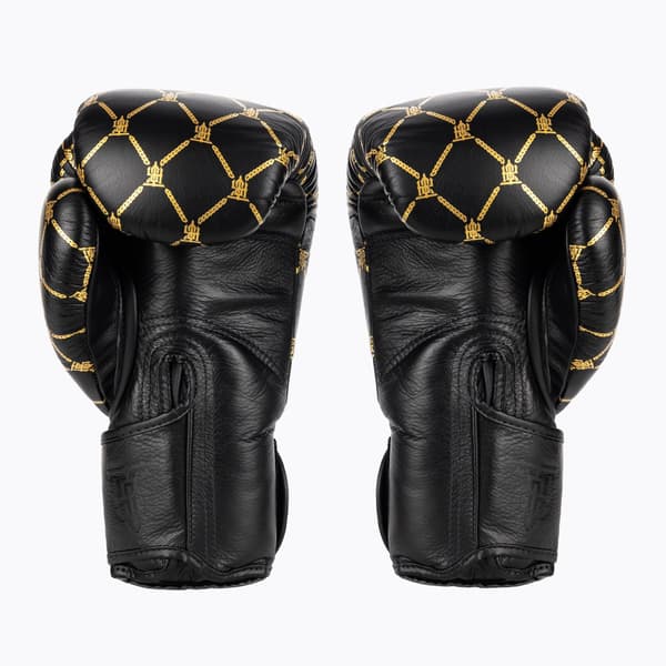 Top King Chain Muay Thai Boksehandsker 12OZ Sort/Guld