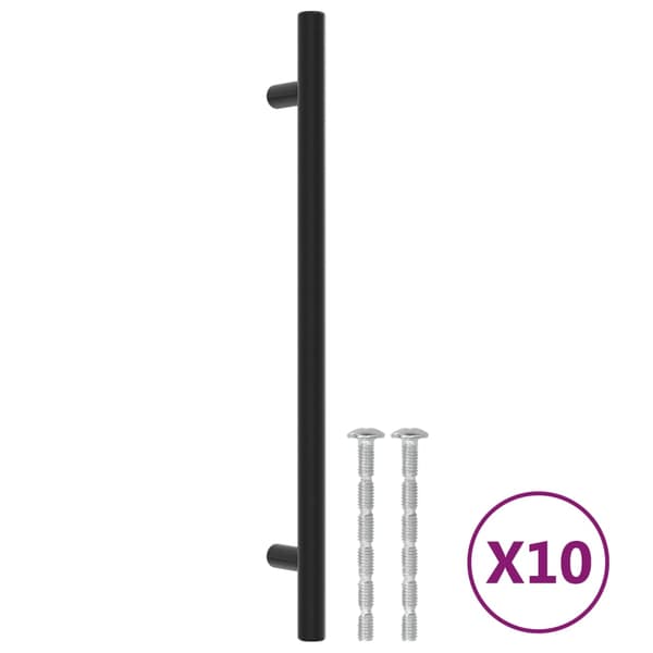 vidaXL skabsgreb 10 stk. sort 192 mm rustfrit stål