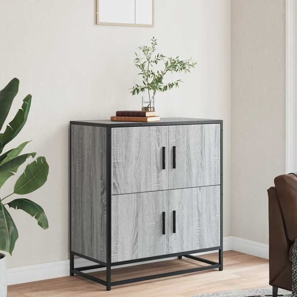 vidaXL kommode, grå Sonoma-eg, 68x35x76 cm, træbaseret materiale