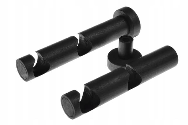 Dobbelt træbeslag til gardinstang, diameter 20 mm, sort, 2 stk.