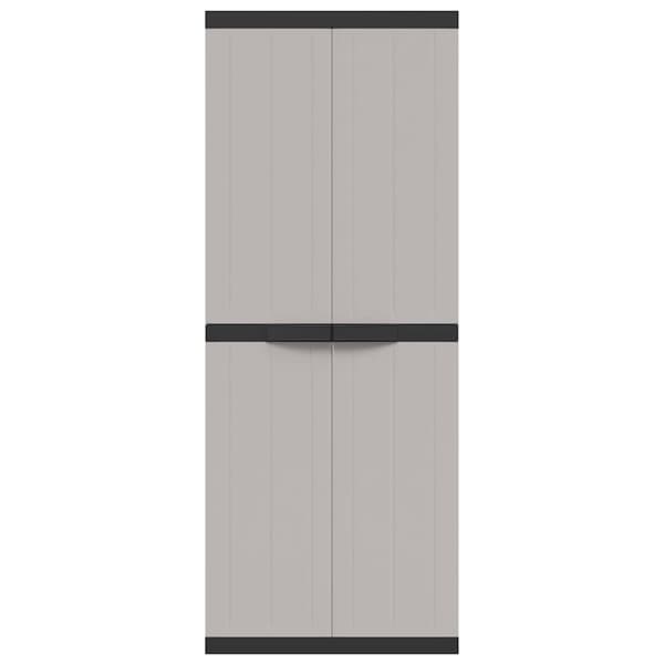 vidaXL haveskab grå og sort 65x37x165 cm PP