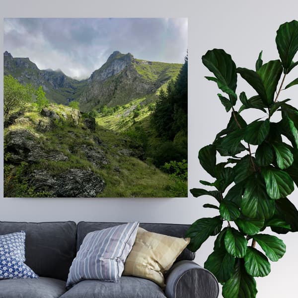 Lærredstryk Natur Bjerge 60x60 cm