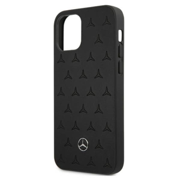 Mercedes Læderetui med Stjernemønster til iPhone 12 Pro Max, Sort