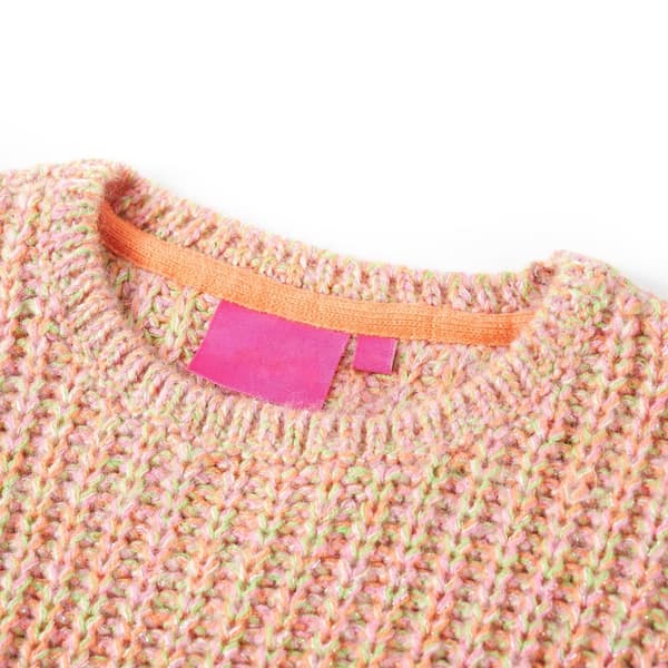 Stickad barntröja, pastellrosa, 104