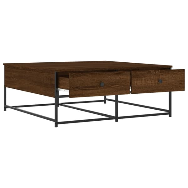 vidaXL sofabord brunt egetræ 100x99x40 cm