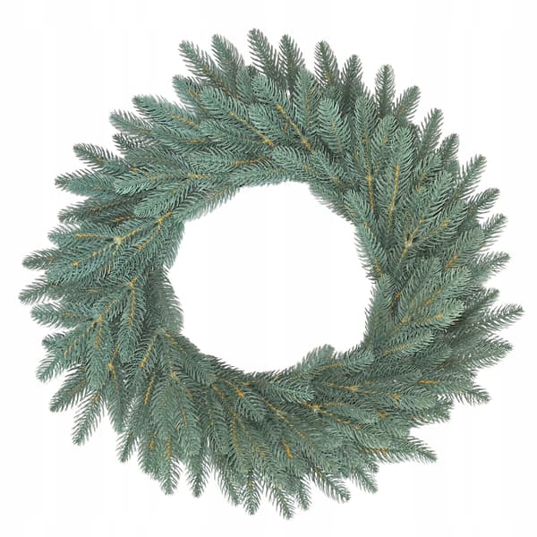 Julkrans 100% PE gran 3D silver SKY 60cm för eldstadsdekoration