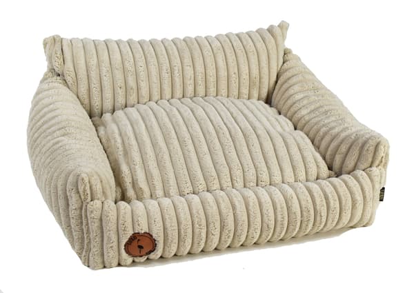 Blød seng beige stribet M - 80 cm x 70 cm