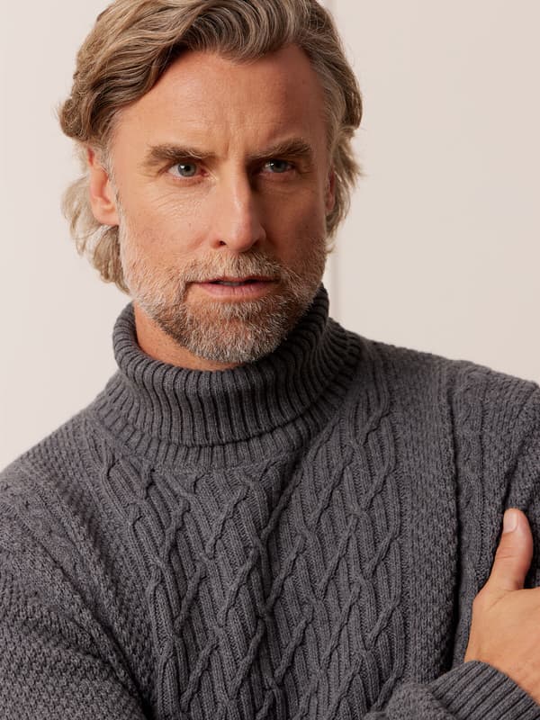 GRÅ PULLT HALS MANTON XL