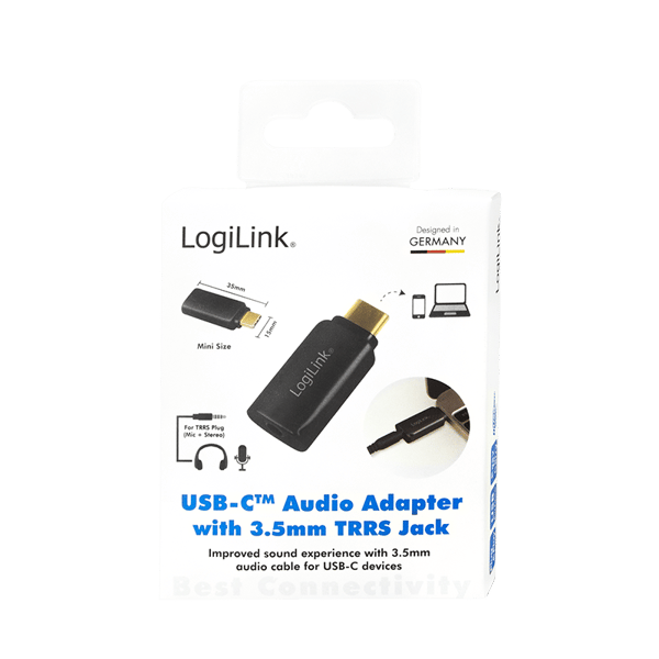 USB-C til 3,5 mm lydadapter, USB 3.2, sort - LogiLink UA356