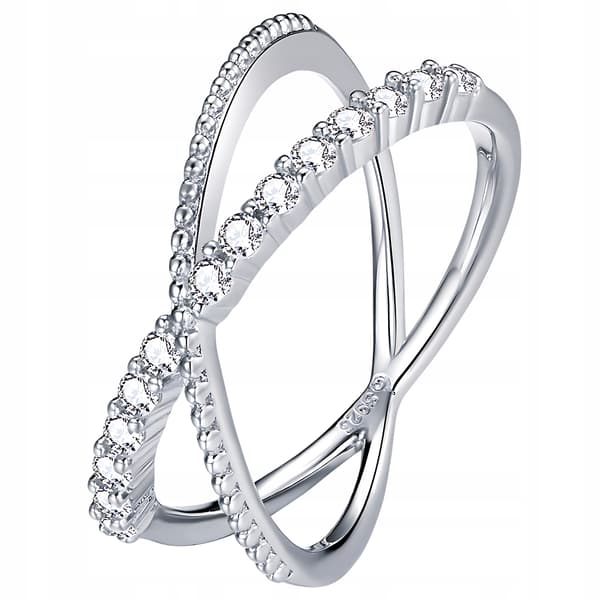 Sølv dobbelt ring 925 sølv størrelse 17 infinity zirkoner
