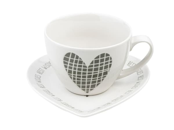 Florina Hearts Presentkopp och fat 460 ml