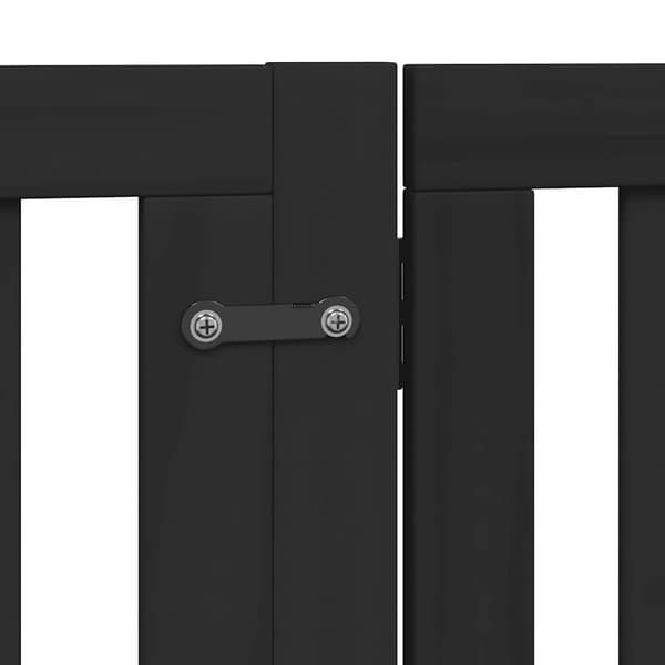 vidaXL foldbar hundegitter med dør 8 paneler sort 640 cm