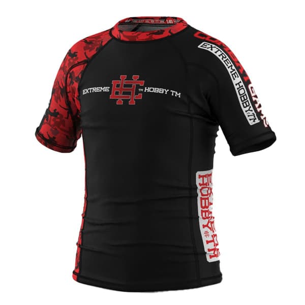 Kortærmet rashguard til børn RED WARRIOR 116 SORT
