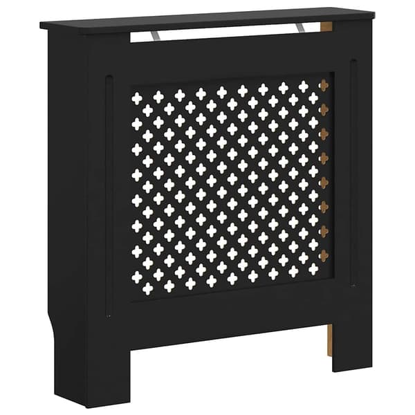 vidaXL radiatordæksel, MDF, sort, 78 cm