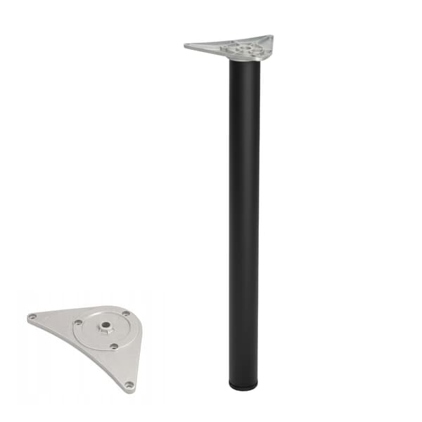 JUSTERBARE MØBELBEN til skrivebord H-710 diameter 60 mm - SORT AKS