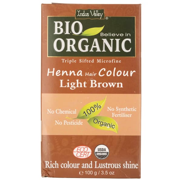 Indus Valley Henna-baseret hårfarve lysebrun - 100 g