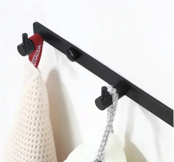 Tøjbøjle med 5 kroge, loftstil, sort