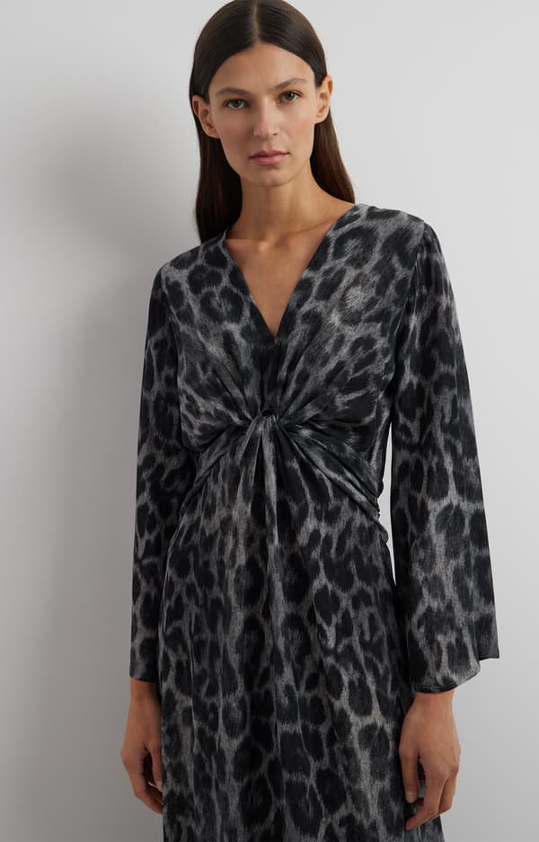 Leopardmönstrad klänning 36
