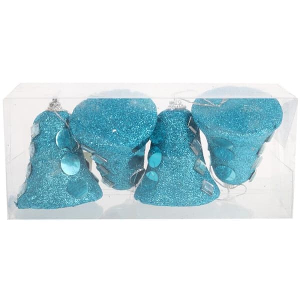 SET MED 4 PLASTBOLLAR OCH KLOCKOR 8 CM TURKOS