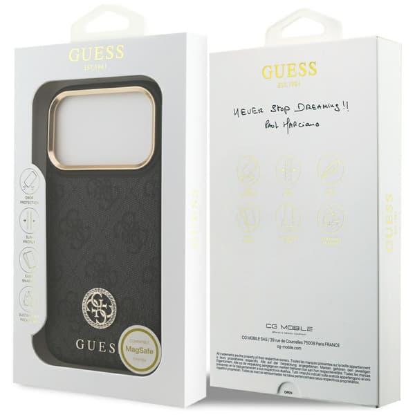 Guess 4G Strass Logo MagSafe-etui til iPhone 17 Pro, sort