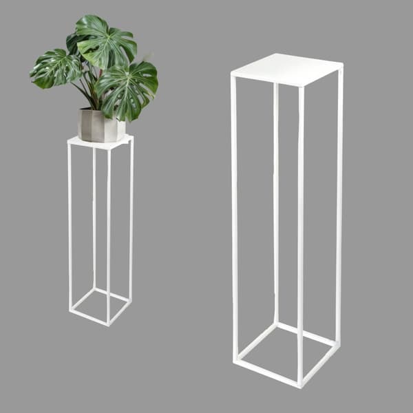 Metall Loft Vit Modern Design Stående Blomställ Evron L 19x19x77