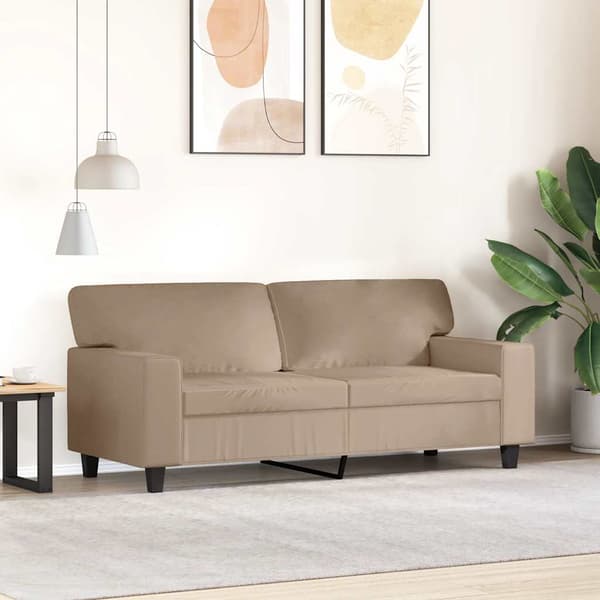 vidaXL 2-sitssoffa, Cappuccino, 140 cm, konstläder