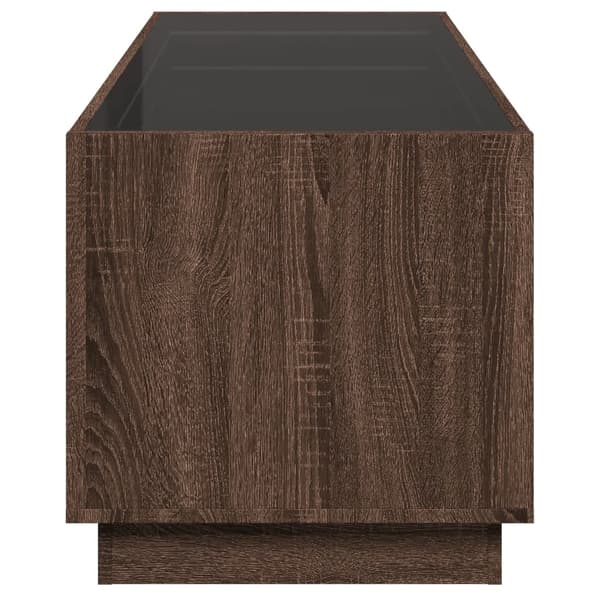 vidaXL Infinity sofabord med LED-lys brunt egetræ 90x50x50 cm