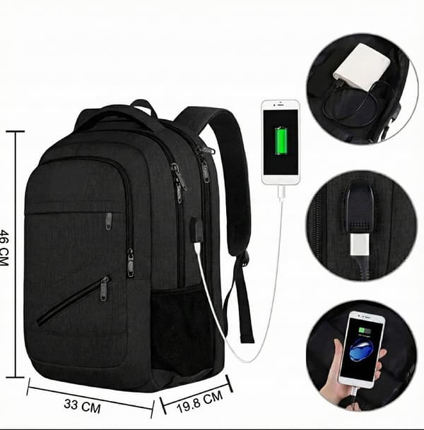 Matein 1035 BLK 17" Laptop Rygsæk Sort