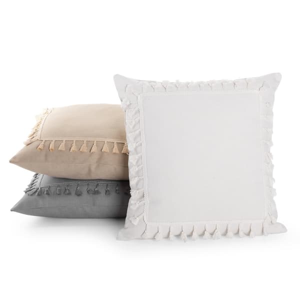 Örngott BOHO/2 45x45 beige med pompoms