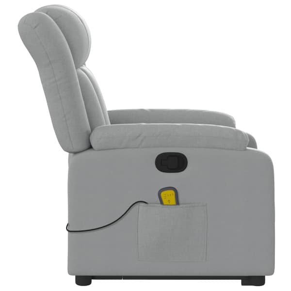 vidaXL Lyftbar massagefåtölj ljusgrå tyg
