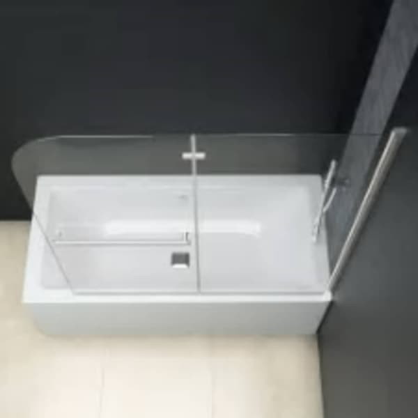 vidaXL foldbar brusekabine, 2 paneler, ESG, 95 x 140 cm