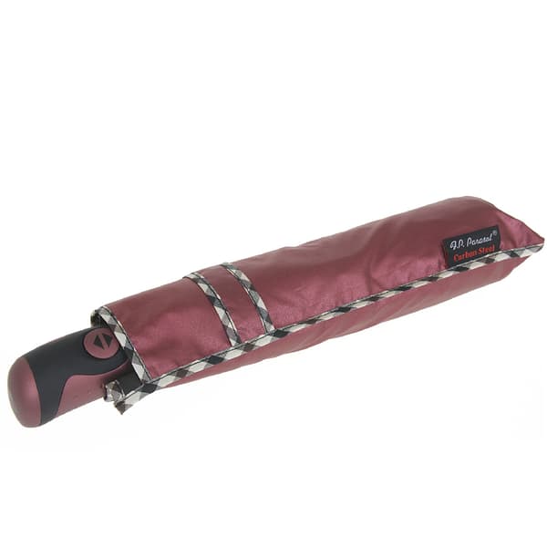 Damparaply, helautomatiskt, vinrött metallic
