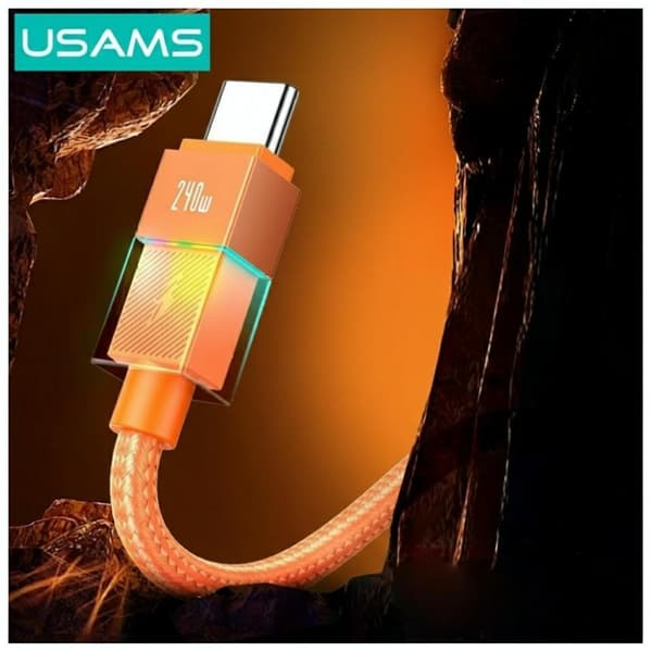 USAMS U93 240W USB-C till USB-C-kabel 1,2 m orange