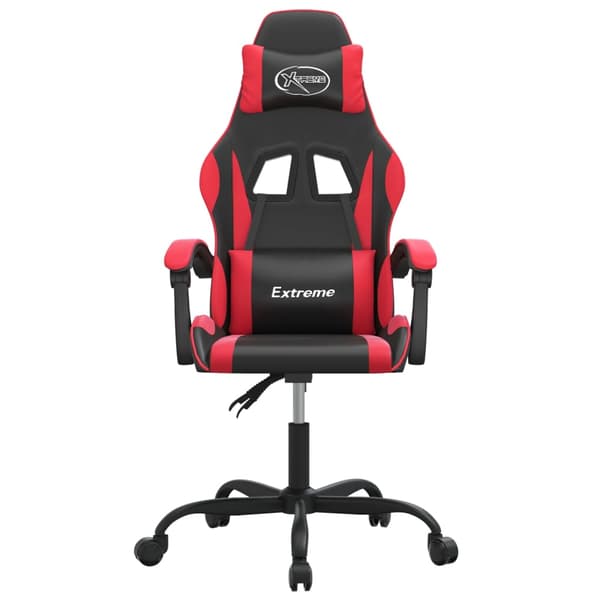 vidaXL gamingstol, sort og rød, kunstlæder