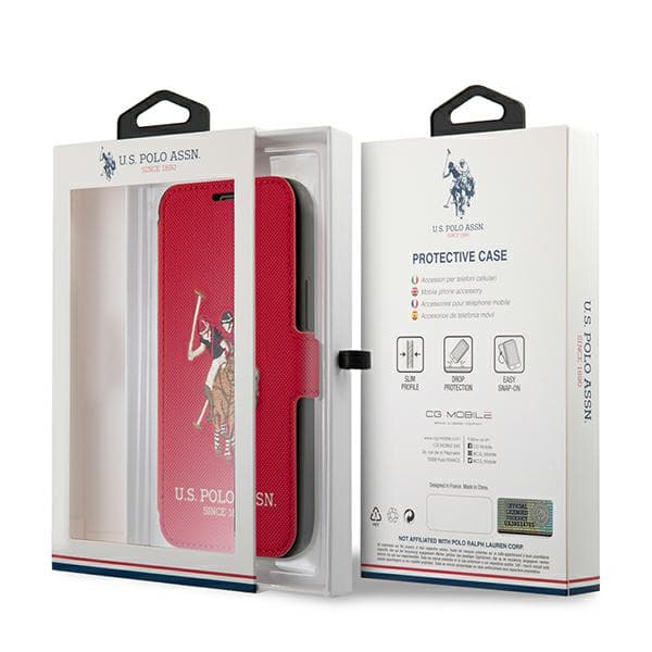 US Polo Polo Embroidery Collection-etui til iPhone 12 Pro Max, rød