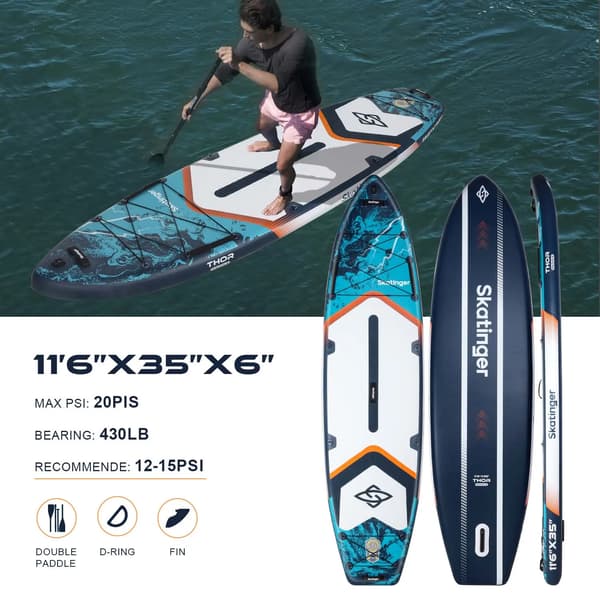 SKATINGER Thor blå SUP-board touring 350x89x15 cm