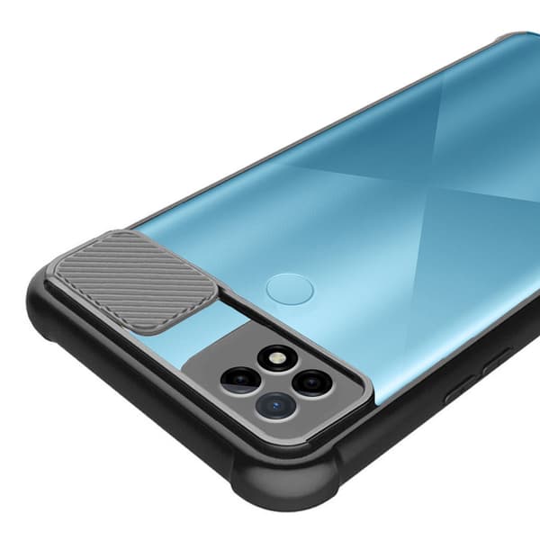 ERBORD-etui til Realme C21, CamShield, Klar/Sort