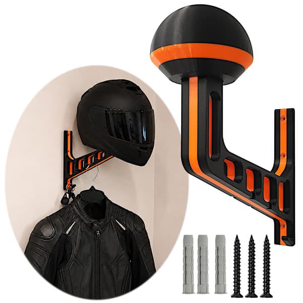 V1 Motorcykelhjelmkrogholder Sort og Orange