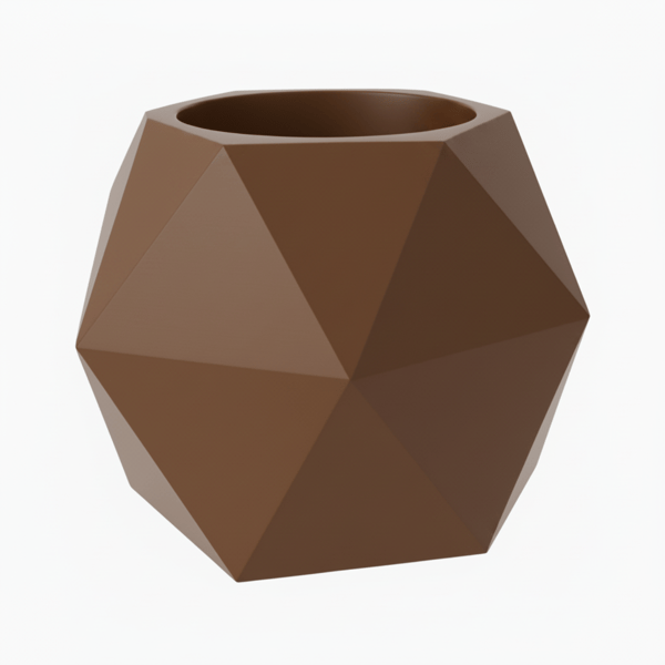 Hängande brun geometrisk växtkruka