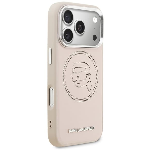 Karl Lagerfeld K Head Point-logotyp MagSafe-skal till iPhone 17 Pro Max rosa