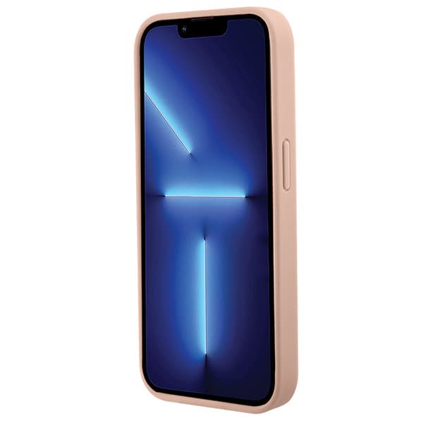 Guess Croco Triangle Metal Logo-cover til iPhone 15 Pro Max, lyserød