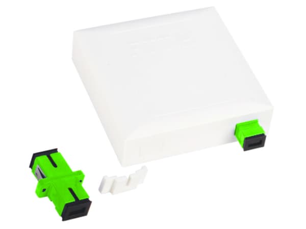 FTTH 2C vægstik (2xSC simplex / 2xLC duplex) uden adaptere alante