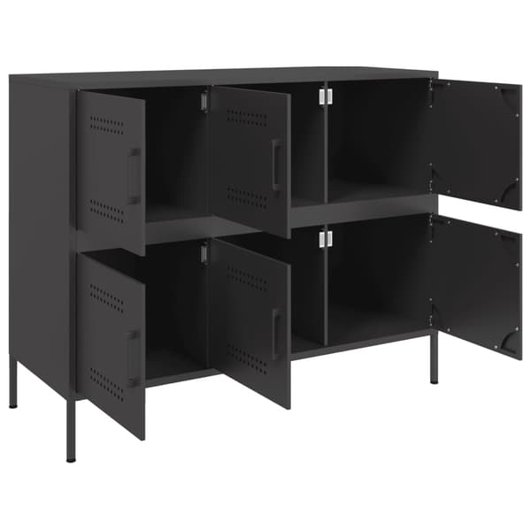 vidaXL skab, sort, 100,5x39x79 cm, stål