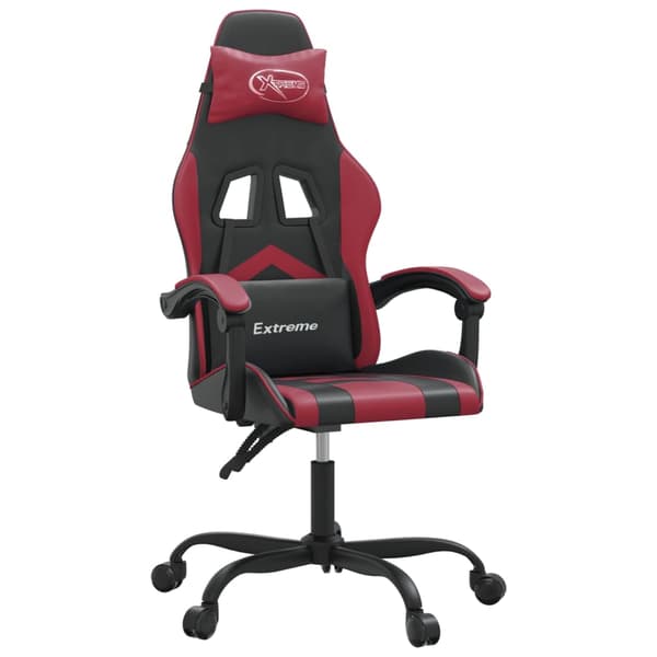 vidaXL gamingstol, sort og bordeaux, kunstlæder