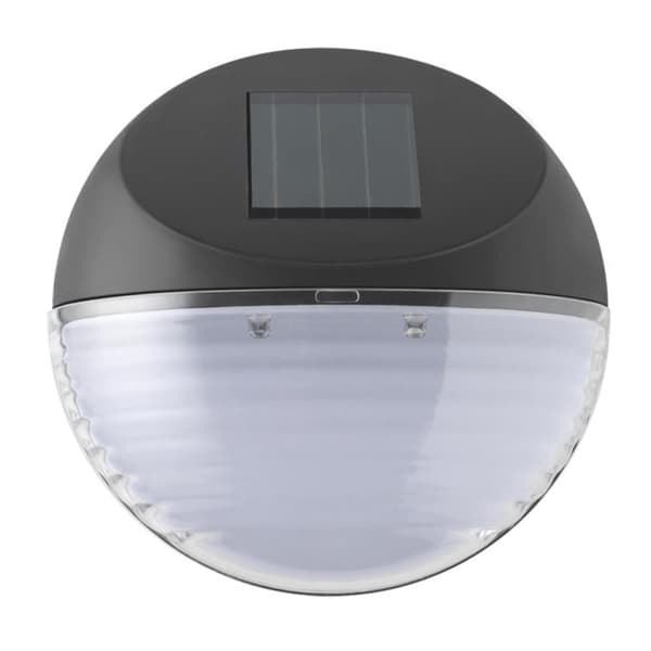 Automatisk solcellsdriven LED-trappbelysning svart med skymningssensor och AA-batteri